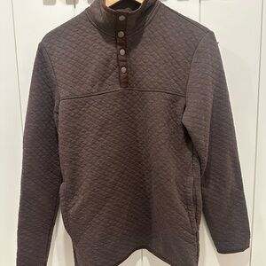 Women’s Quilted Snap-Front Pullover Sweater - Brown